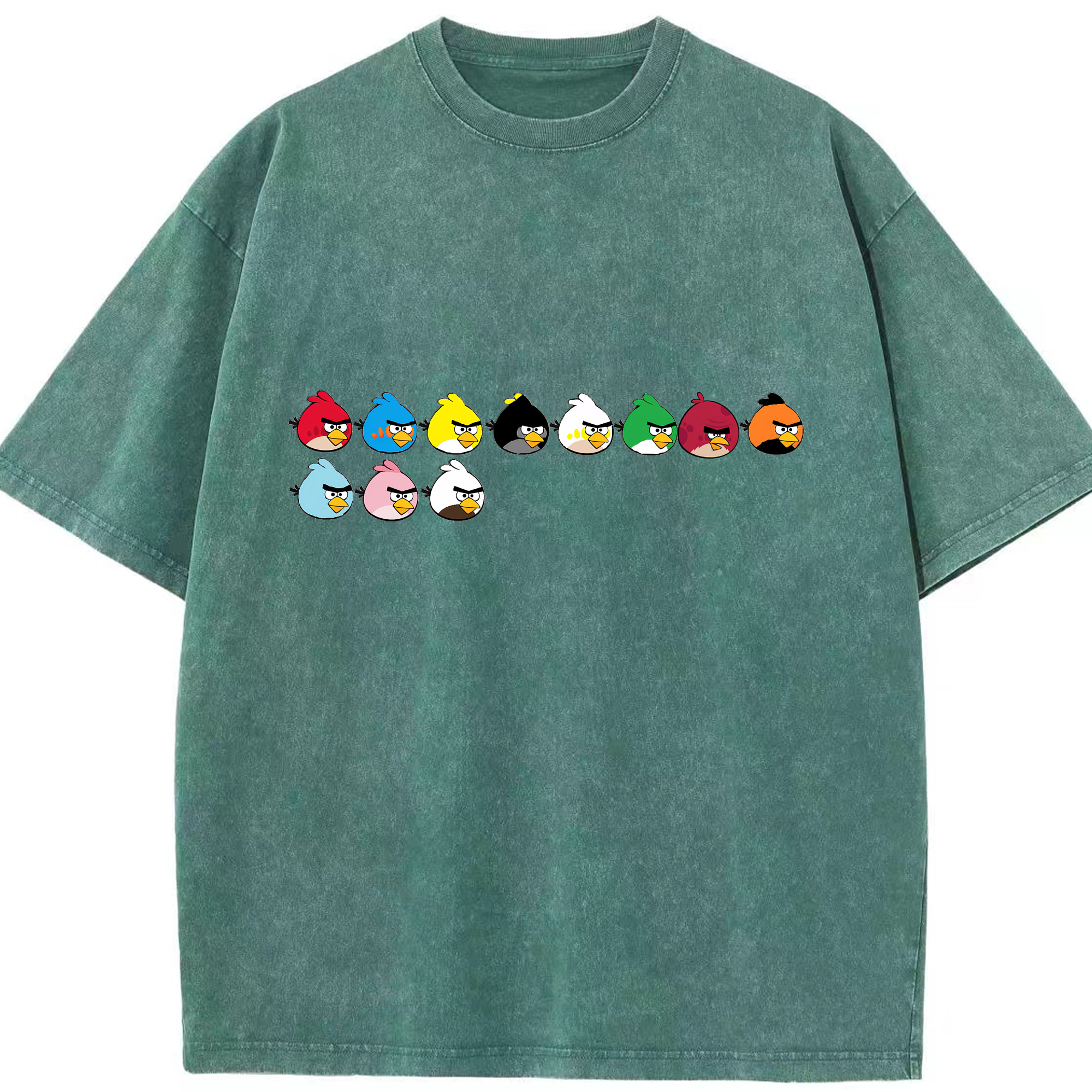 （画像用） Angry Birds アングリーバード 綿100% ヴィンテージ風 半袖Tシャツ（フロントプリント）